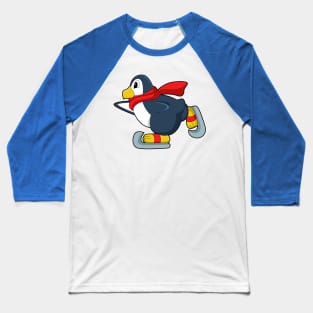 Penguin at Ice skating with Ice skates Baseball T-Shirt